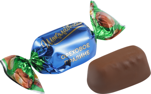 Конфеты ШОКОЛАДНИЦА пралине в молочной шоколадной глазури, детальное фото
