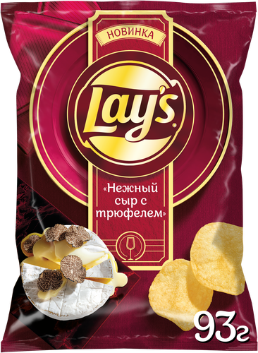 Чипсы картофельные LAY'S со вкусом нежный сыр с трюфелем, 93г, детальное фото