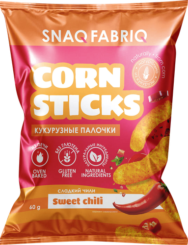 Палочки кукурузные SNAQ FABRIQ со вкусом сладкий чили, 60г, крупный план