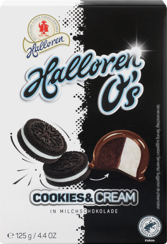 Конфеты шоколадные HALLOREN Cookies & Cream, 125г, картинка