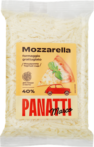 Сыр MARCO PANATTI Моцарелла 40%, тертый, без змж, 150г, фото