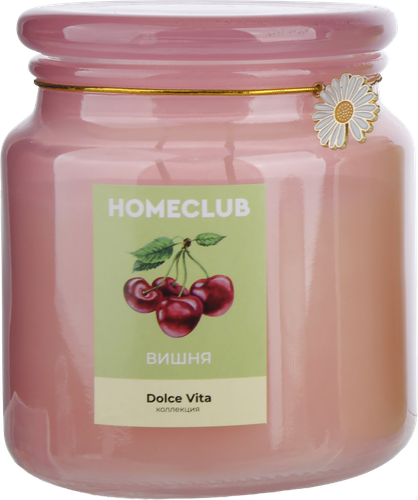 Свеча HOMECLUB Dolce vita, 10х11см, стекло, Арт. OC123, крупный план