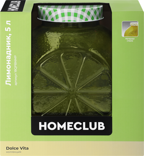Лимонадник HOMECLUB Zest, стекло, 5л, Арт. 18QPBNMP, крупный план