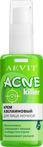 Крем ночной для лица AEVIT Acnekiller азелаиновый против несовершенств, 50мл, крупный план