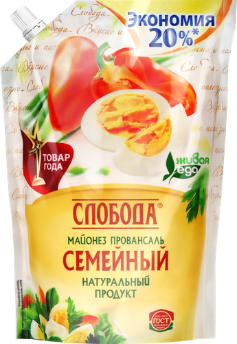 Майонез СЛОБОДА Провансаль Семейный 50,5%, 850мл, вид