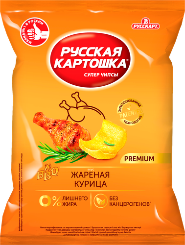 Чипсы картофельные РУССКАЯ КАРТОШКА со вкусом жареной курицы, 105г, фото