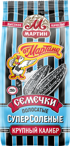 Семечки подсолнечника ОТ МАРТИНА Премиум, полосатые суперсоленые, 250г, картинка