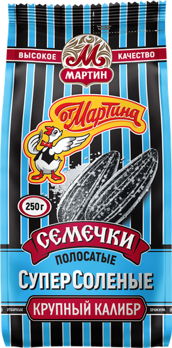 Семечки подсолнечника ОТ МАРТИНА Премиум, полосатые суперсоленые, 250г, картинка