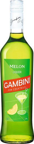 Ликер GAMBINI Зеленая дыня 17%, десертный, 0.7л, фотография