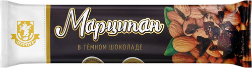 Батончик марципановый ПУРПУР в темном шоколаде, 45г, вид