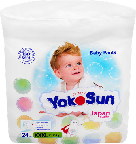 Подгузники-трусики YOKOSUN XXXL 20–30кг, 24шт, фотография