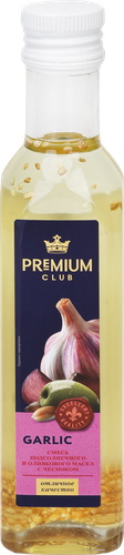 Масло-смесь PREMIUM CLUB оливковое и подсолнечное с чесноком, 250мл, крупный план