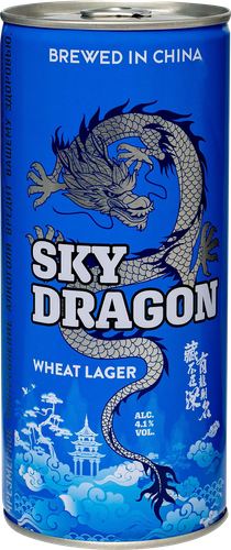 Пиво светлое SKY DRAGON Wheat lager нефильтрованное пастеризованное неосветленное 4,1%, 1л, фото