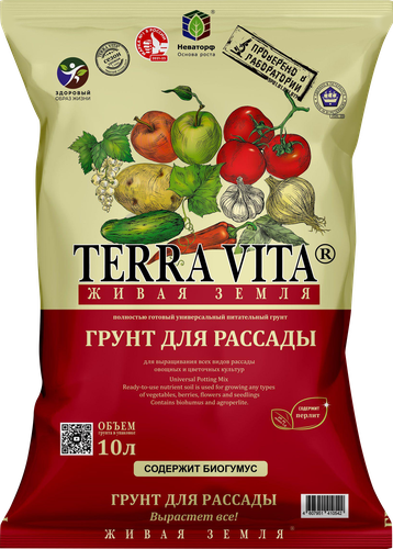 Грунт для рассады TERRA VITA Живая Земля, 10л, фотография
