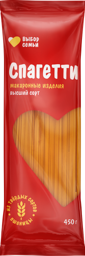 Макароны ВЫБОР СЕМЬИ Спагетти, 450г, изображение