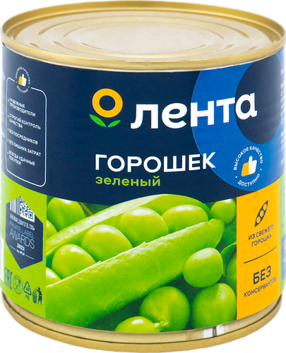 Горошек зеленый ЛЕНТА, 425мл, картинка