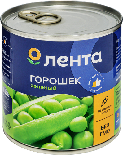 Горошек зеленый ЛЕНТА, 425мл, изображение