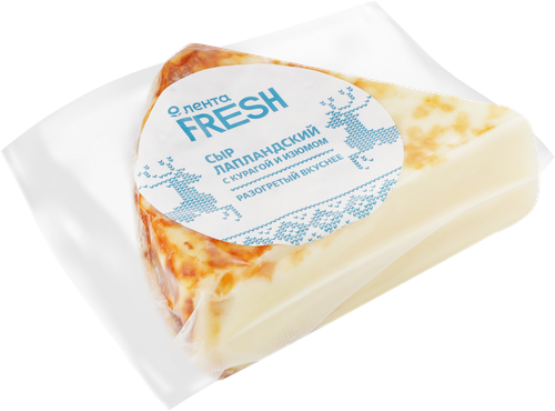 Сыр Лапландский с курагой и изюмом 45%, без змж, ЛЕНТА FRESH, 180г, вид