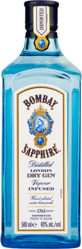 Джин сухой BOMBAY Сапфир 40%, 0.5л, вид
