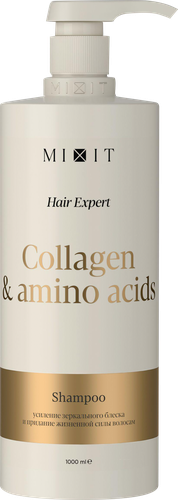 Шампунь MIXIT Collagen&Amino acids для блеска и придания силы волосам, 1000мл, фото
