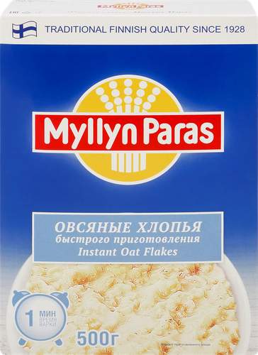 Хлопья овсяные MYLLYN PARAS Instant Oat Flakes, 500г, картинка