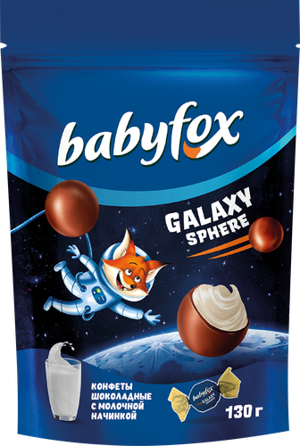 Конфеты шоколадные BABYFOX с молочной начинкой, 130г, вид