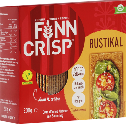 Хлебцы ржаные FINN CRISP Rustikal хрустящие с тмином, 200г, картинка