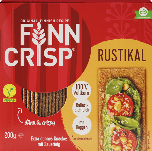 Хлебцы ржаные FINN CRISP Rustikal хрустящие с тмином, 200г, фотография