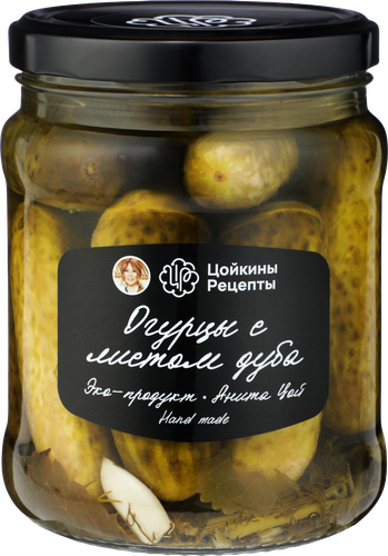 Огурцы маринованные ЦОЙКИНЫ РЕЦЕПТЫ с листом дуба, 870г, детальное фото