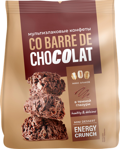 Конфеты CO BARRE DE CHOCOLAT Мультизлаковые с темной глазурью, 135г, вид