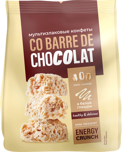 Конфеты CO BARRE DE CHOCOLAT Мультизлаковые с белой глазурью, 135г, изображение