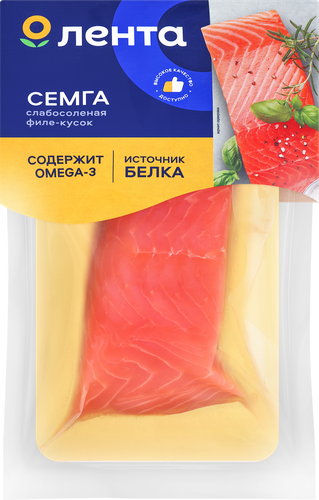 Семга слабосоленая ЛЕНТА филе-кусок, 130г, детальное фото