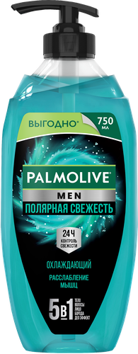 Гель для душа мужской PALMOLIVE Men Полярная свежесть 5в1, 750мл, фотография