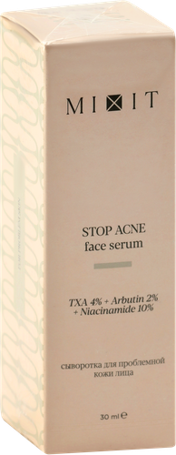 Сыворотка для лица MIXIT Stop Acne face serum для проблемной кожи лица, 30мл, крупный план