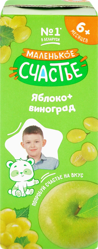 Сок МАЛЕНЬКОЕ СЧАСТЬЕ Яблоко-Белый виноград, с 6 месяцев, 200мл, вид