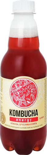 Напиток ABSOLUTE NATURE Kombucha-Energy Клюква, брусника, мята, 0.35л, картинка