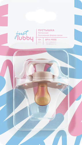 Пустышка LUBBY с латексным скошенным соском, с 0 месяцев, Арт. 30064,23817, вид