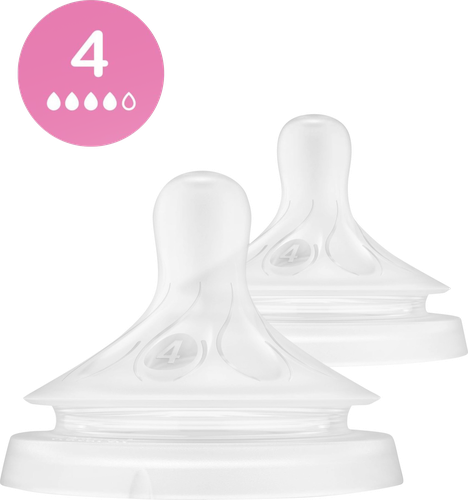 Соска для кормления PHILIPS AVENT Natural Response, силиконовая со средним потоком Т4, с 3 месяцев, 2шт, детальное фото