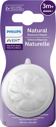 Соска для кормления PHILIPS AVENT Natural Response, силиконовая со средним потоком Т4, с 3 месяцев, 2шт, вид