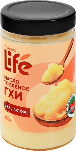 Масло топленое ЛЕНТА LIFE ГХИ 99%, без змж, 300г, картинка