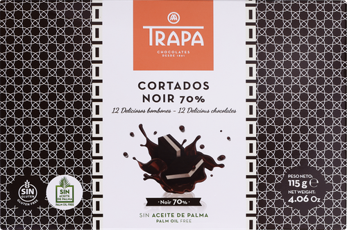 Конфеты шоколадные TRAPA Cortados Noir, 115г, картинка