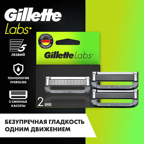 Кассеты сменные для бритья GILLETTE Labs для безопасных бритв, 2шт, изображение