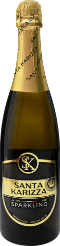 Сидр SANTA KARIZZA Sparkling яблочный полусладкий газированный, 0.75л, крупный план