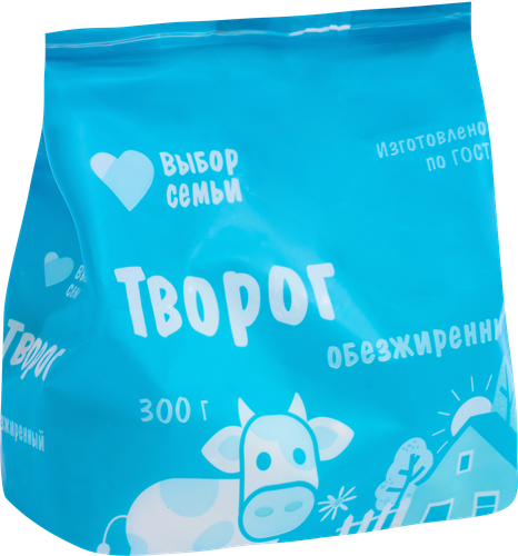 Творог ВЫБОР СЕМЬИ обезжиренный, без змж, 300г, изображение