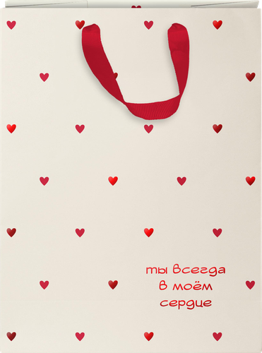 Пакет подарочный CITY HOME TRADE Red Passion премиум 18x22,7x10см, 1шт, изображение
