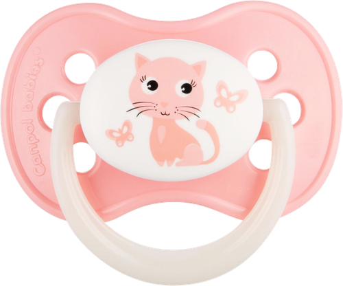 Пустышка CANPOL BABIES Cherry Animals, латексная розовая, с 0 месяцев, Арт. 22/593_pin, крупный план