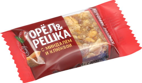 Батончик ОРЕЛ&nbsp;И&nbsp;РЕШКА с арахисом, миндалем и клюквой, весовой, фотография