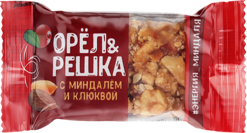 Батончик ОРЕЛ&nbsp;И&nbsp;РЕШКА с арахисом, миндалем и клюквой, весовой, фото