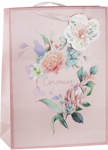 Пакет подарочный CITY HOME TRADE Special Flower премиум 41х31х12см, 1шт, вид