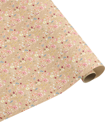 Бумага декоративная CITY HOME TRADE Spring flower в стиле крафт 70х100см, 80г, 1шт, картинка